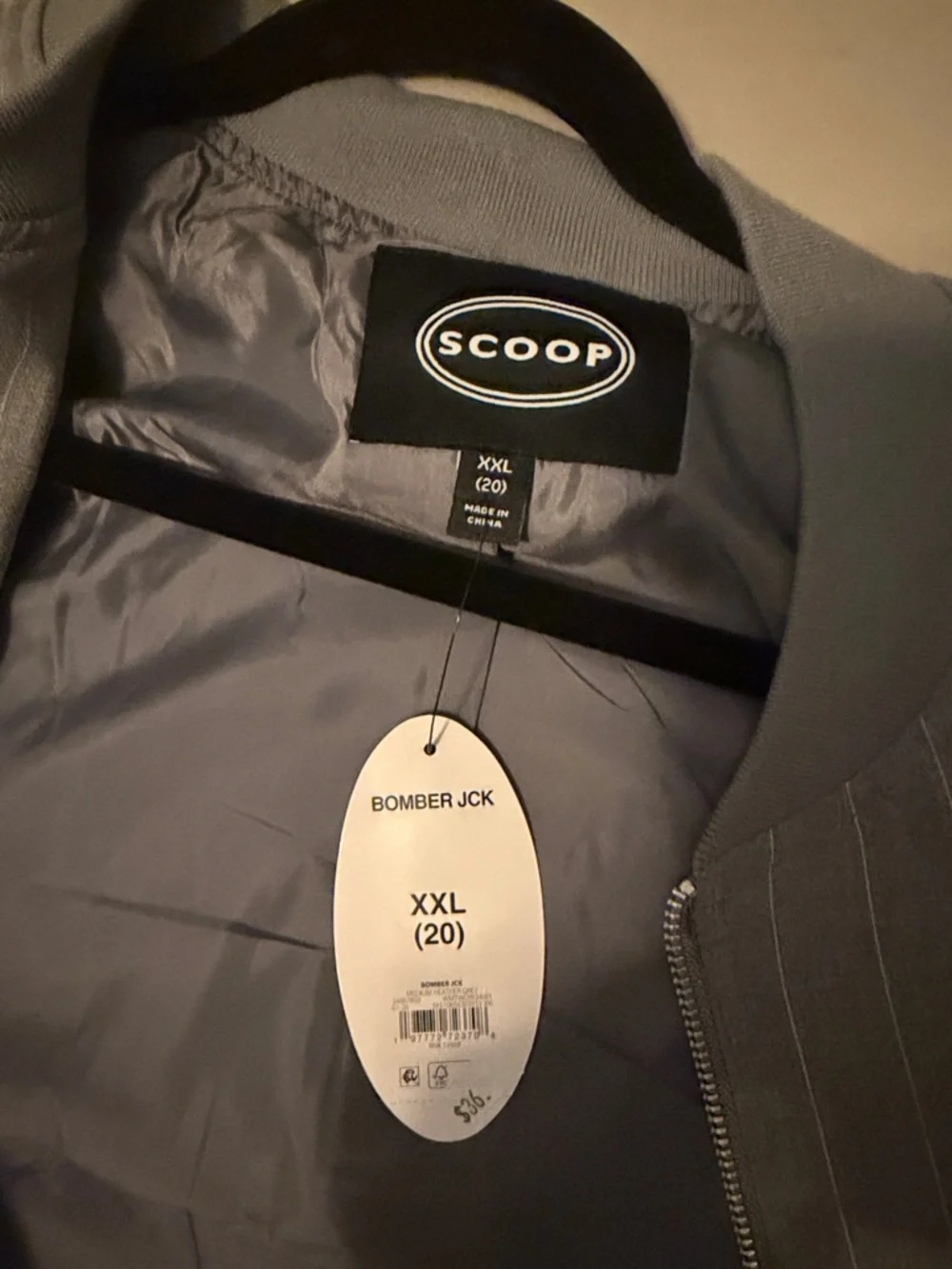 Grey Pinstripe Bomber Jacket - Unbranded - Picture 3 of 4